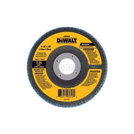 Dewalt DeWalt DW8351 Flap Disc Type 27 4-1/2" x 7/8" 40 Grit Zirconia - Pkg Qty 10 DW8351